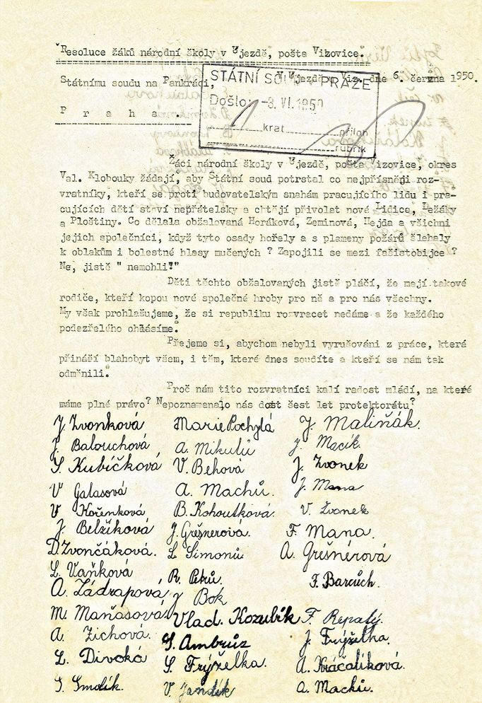 Před 70 lety, 31. května 1950, začal v Praze vykonstruovaný proces s Miladou Horákovou .