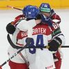 Česká radost z gólu Davida Pastrňáka na 1:0 ve finále MS 2024 Česko - Švýcarsko