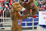 Atmosféru na tribunách žhavili také maskoti české hokejové reprezentace.