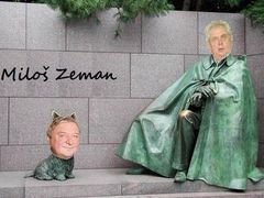 Vítězný návrh Zemanovy sochy podle pirátů