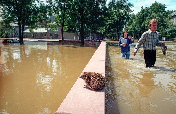 Archivní snímek z povodní v roce 1997, které postihly třetinu země, nejvíce Moravu a východní Čechy.