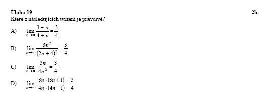 Matematika - vyšší úroveň - úloha 19