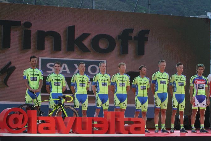 Tým Tinkoff-Saxo na startu Vuelty.