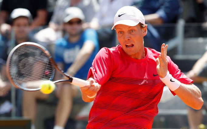 Tomáš Berdych v zápase s Rafaelem Nadalem, turnaj v Římě