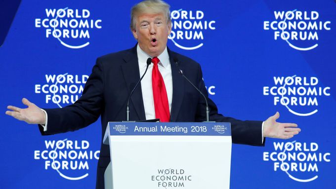 Donald Trump na Světovém ekonomickém fóru v Davosu.