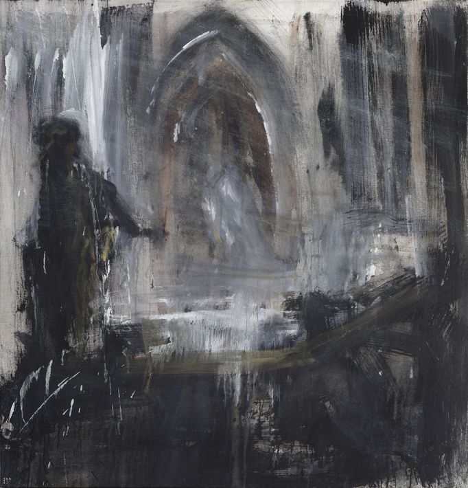 Jakub Špaňhel: Sv. Vít dle Sudka, akryl, plátno, 150 x 145 cm, 2015.