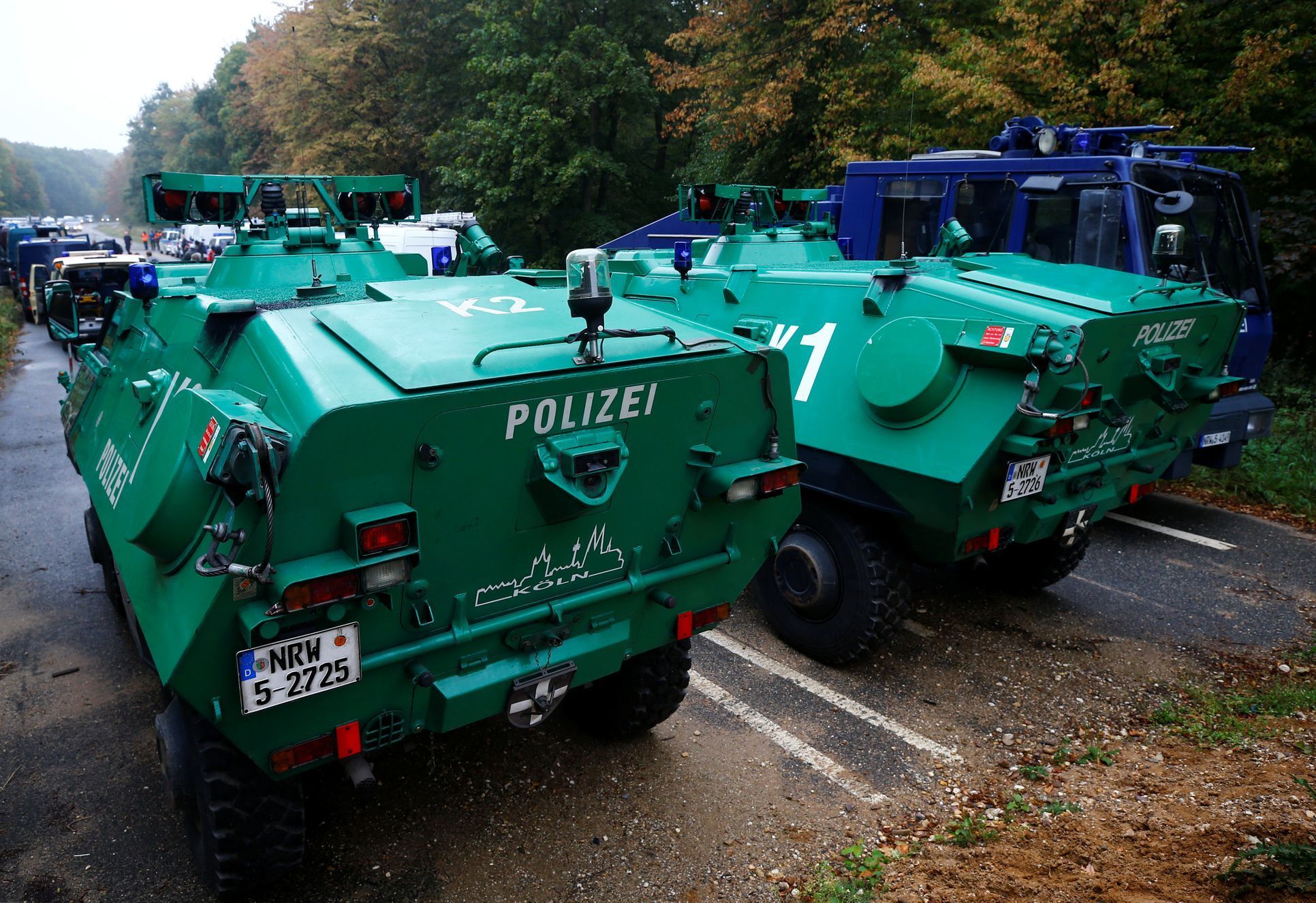 Německá policie začala s vyklízením lesa u uhelného dolu.