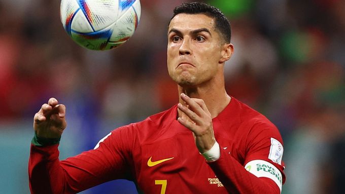 Ronaldo v zápase MS 2022 Portugalsko - Uruguay