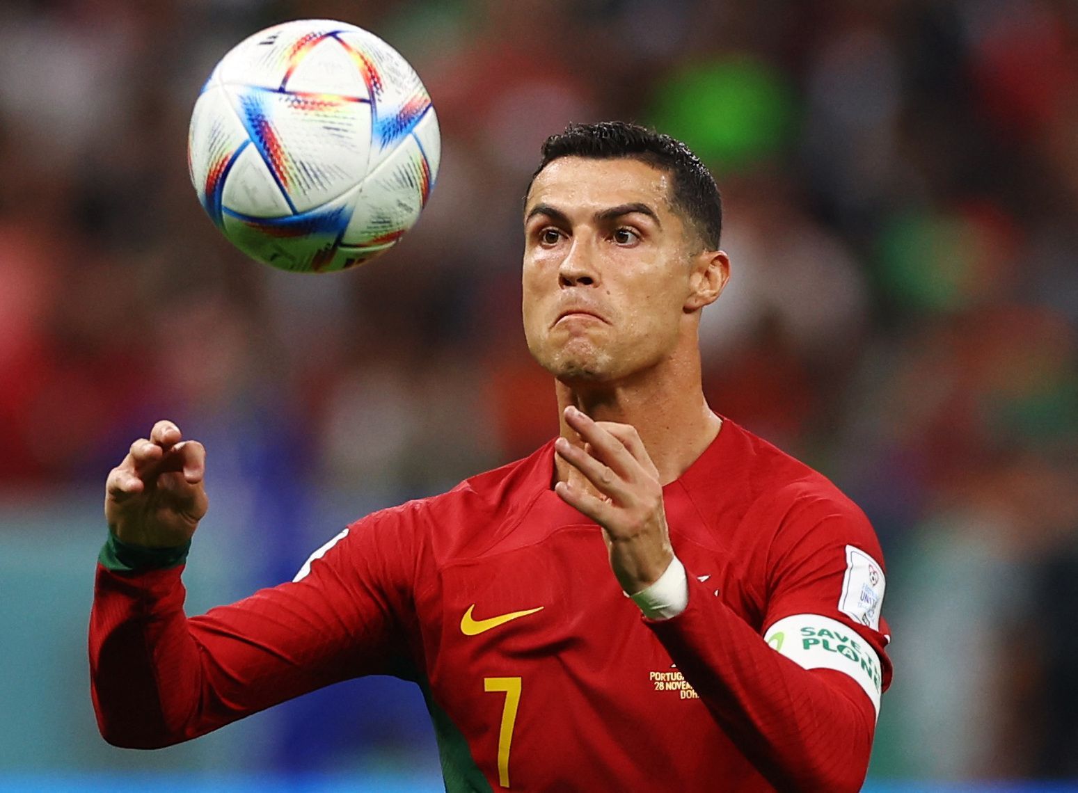 Ronaldo v zápase MS 2022 Portugalsko - Uruguay