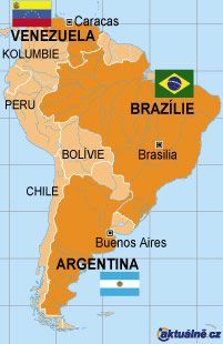 Mapa Jižní Amerika