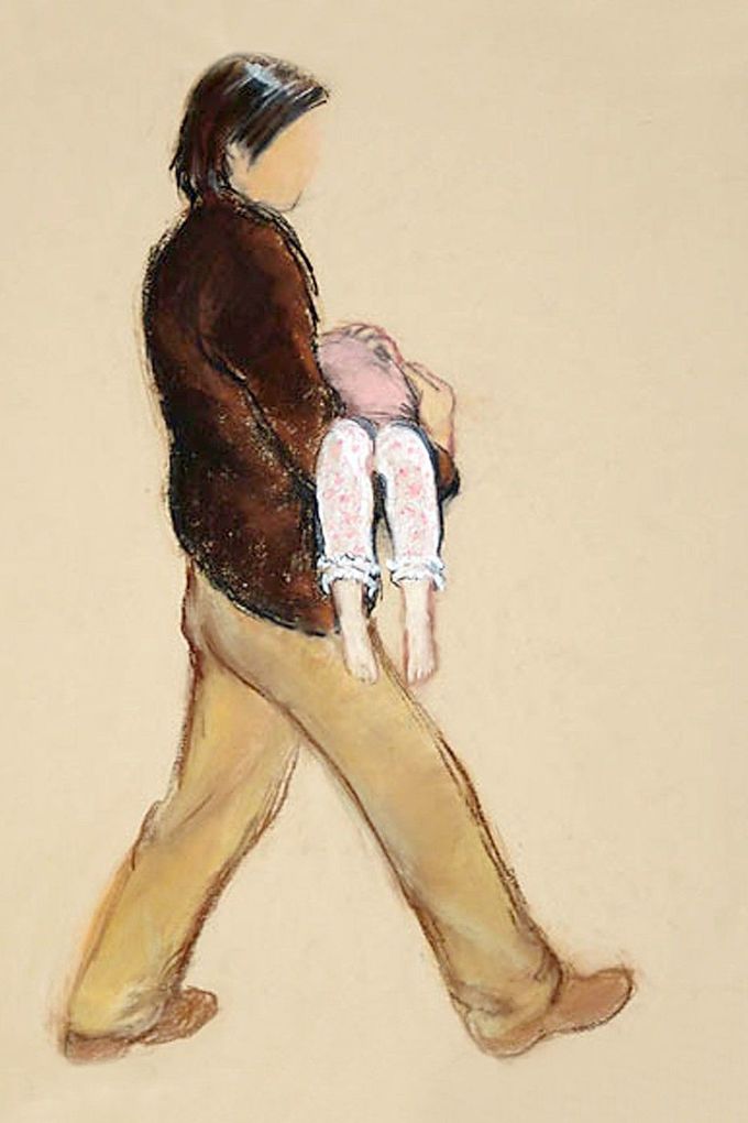 Ilustrace muže držícího dítě spojená s případem Madeleine McCannové, zveřejněno 2020