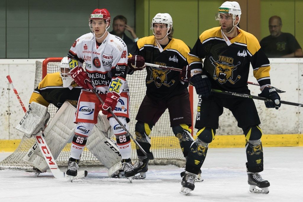 Hokejisté Kadaně v přípravném utkání proti Crimmitschau (2019)