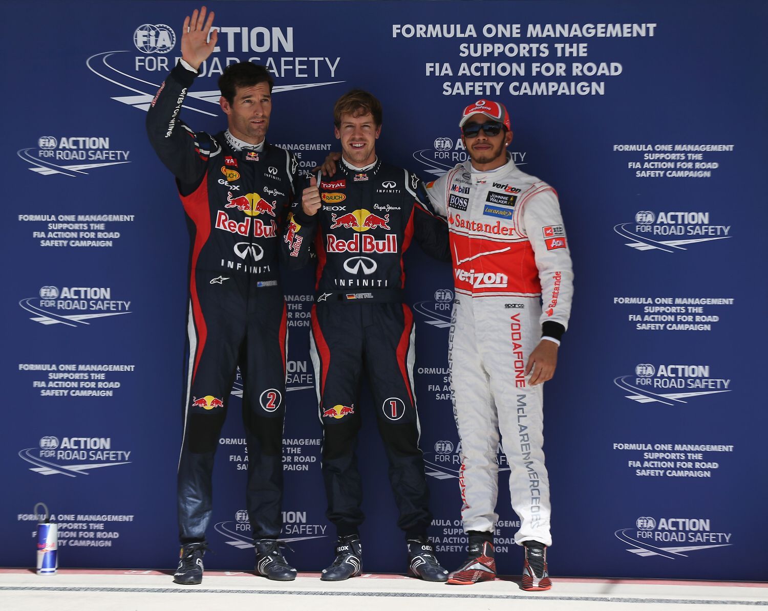 Mark Webber, Red Bull, Sebastian Vettel, Red Bull a Lewis Hamilton, McLaren