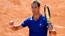 Richard Gasquet v utkání s Berdychem v semifinále Davis Cupu 2014