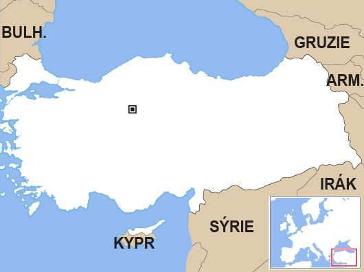 Turecko - slepá mapa