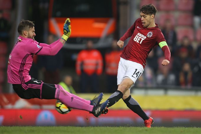 Sparta vs Jihlava, Václav Kadlec, Jan Hanuš, gól