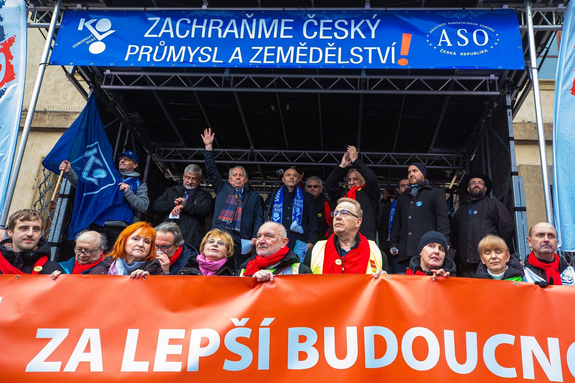 Stávka odborů, protest, demonstrace, pochod