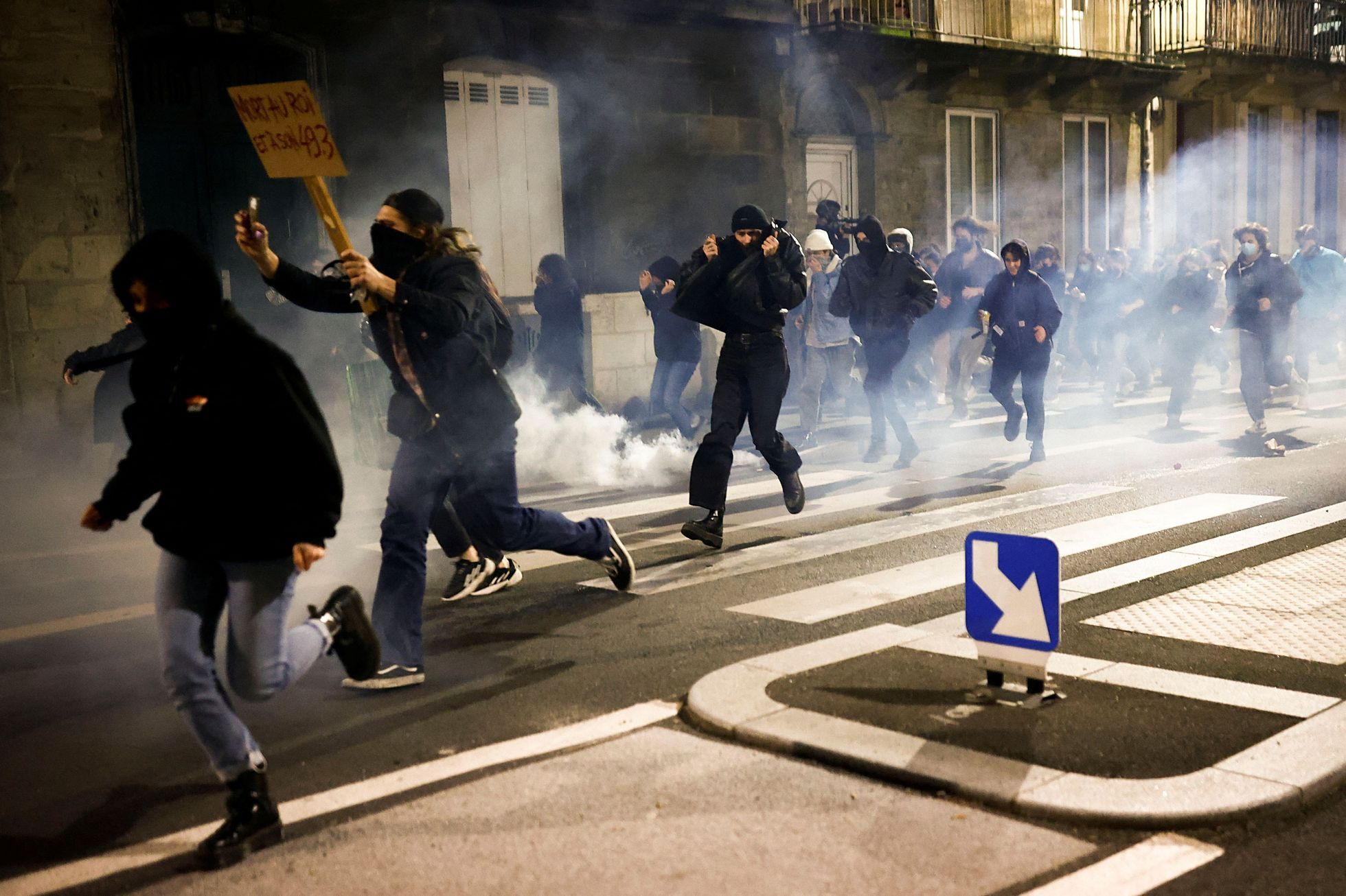 Protest proti vládě, Francie, Bordeaux.