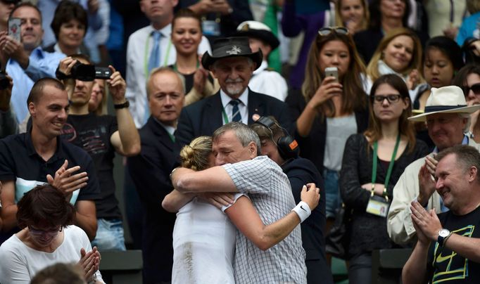 Wimbledon 2014, finále: Petra Kvitová s tátou Jiřím