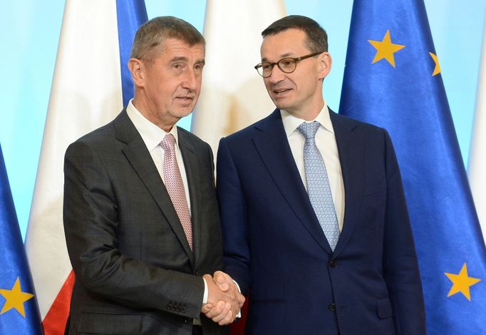 Andrej Babiš a Mateusz Morawiecki (Babiš na návštěvě Polska, říjen 2018)