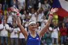 Česká tenistka Lucie Šafářová při posledním zápase své kariéry ve Fed Cupu proti Kanadě