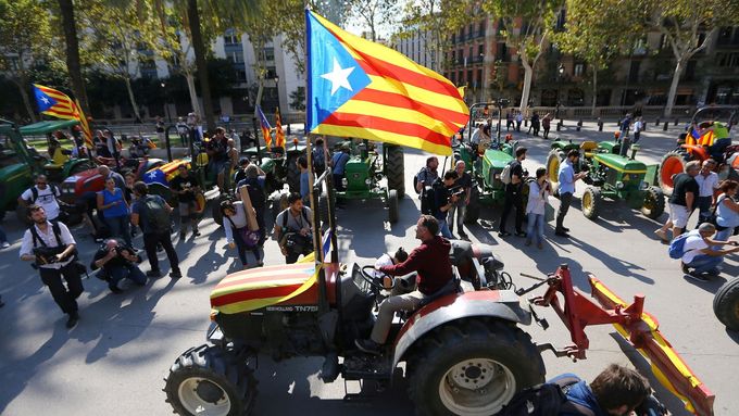 Demonstrace v Katalánsku.