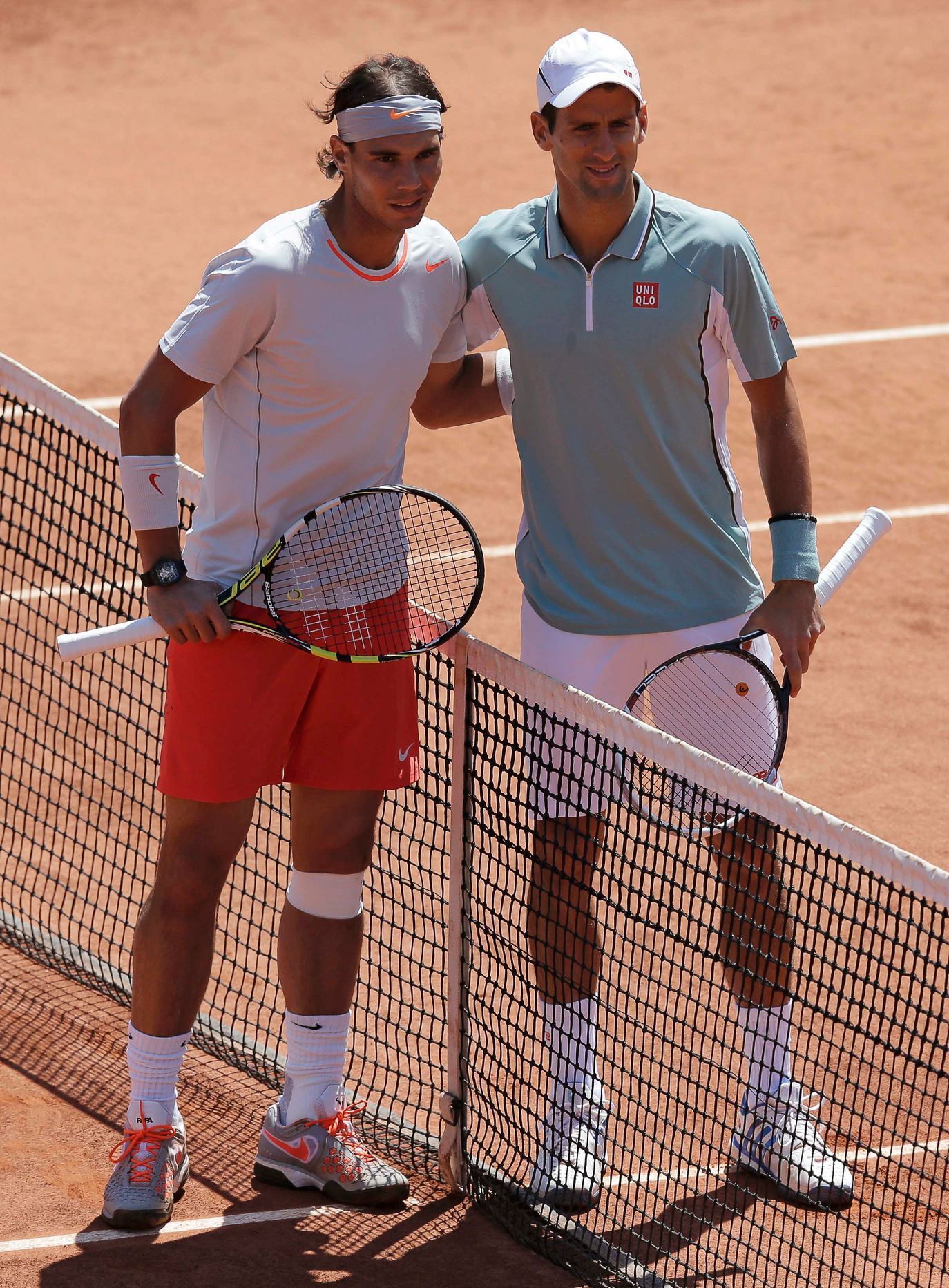 Rafael Nadal a Novak Djokovič před semifinále French Open 2013