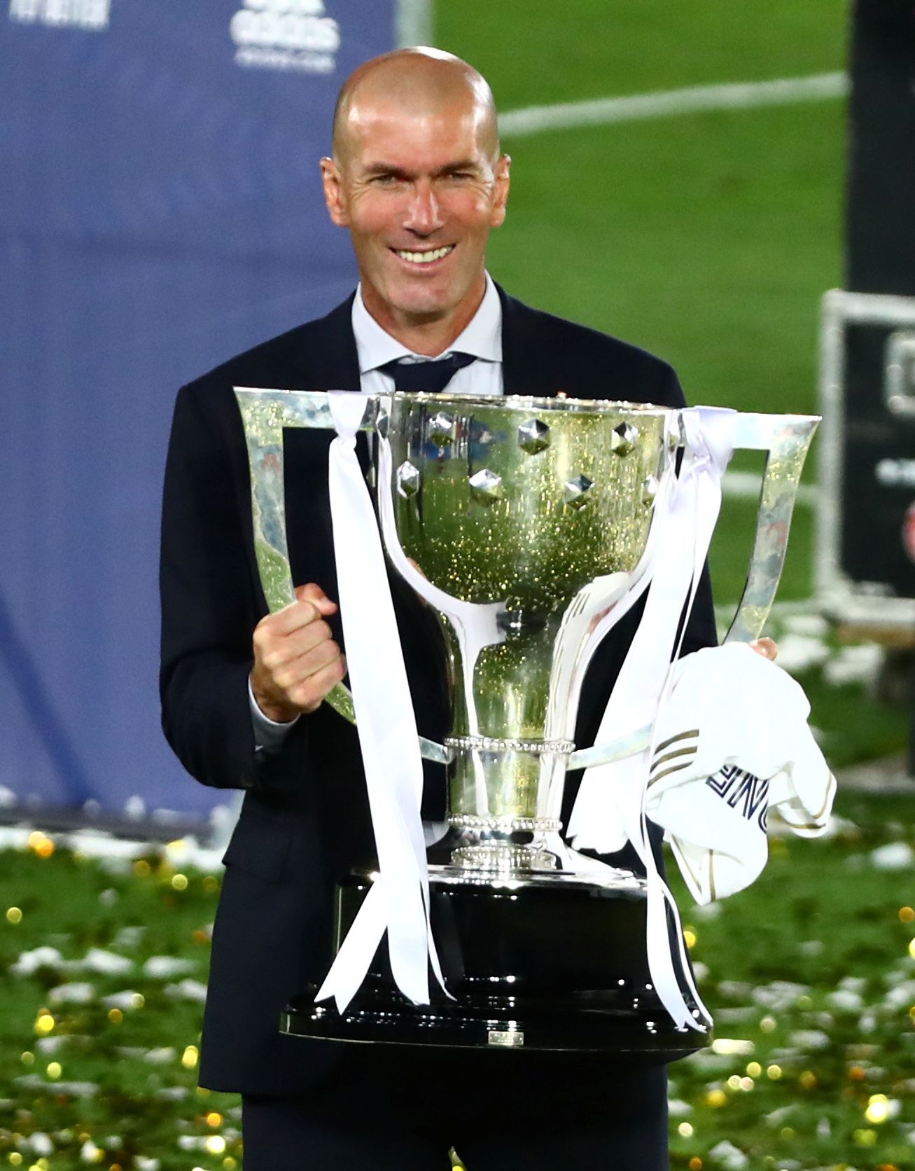 Real Madrid slaví zisk 34. titulu ve španělské lize, Zinedine Zidane