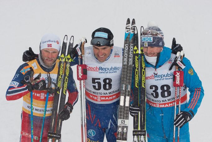 SP v NMNM 2016:  Martin Johnsrud Sundby, Maurice Manificat a Sergej Usťugov