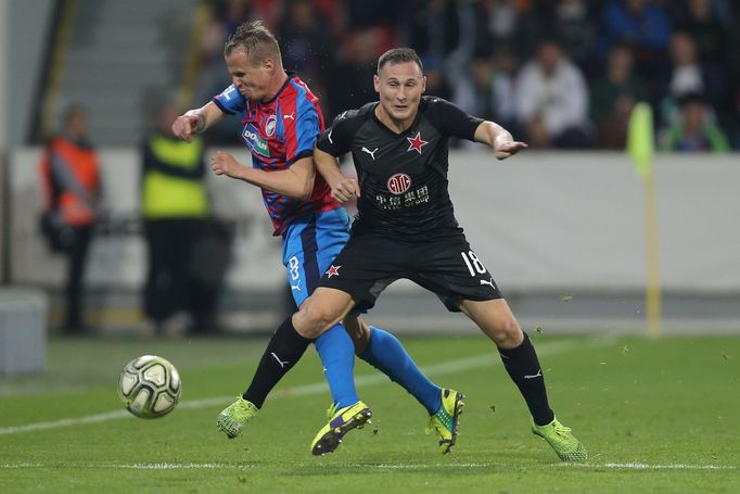 David Limberský a Jan Bořil v utkání 14. kola F:L Plzeň - Slavia