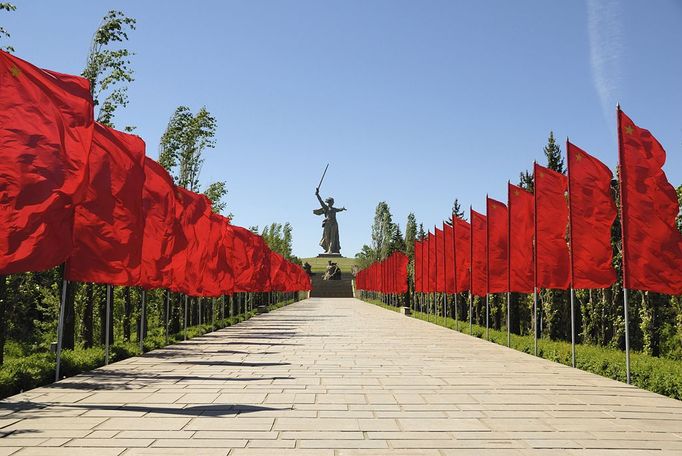 World War II Memorial obelisk on mound Mamayev Kurgan