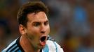 Argentina's Lionel Messi celebrates scoring a goal against Bosnia during their 2014 World Cup Group F soccer match at the Maracana stadium in Rio de Janeiro June 15, 2014