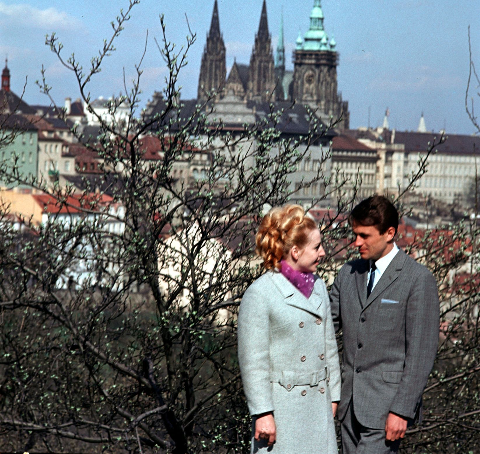 Věra Čáslavská a manžel  Josef Odložil (1968)
