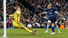 Manchester City's Joe Hart saves from Real Madrid's Pepe