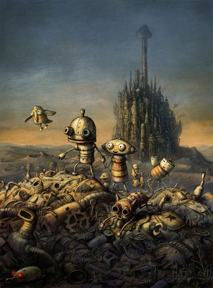 Adolf Lachman: Machinarium, 2009, kresba tužkou, digitální postprodukce, počítačová hra studia Amanita Design.