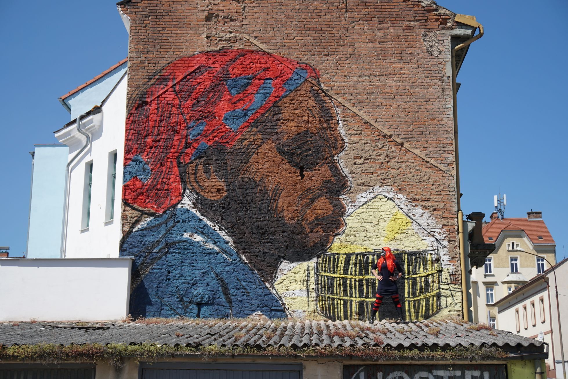 Výtvarnice Toy_Box vytvořila mural / graffiti v Plzni - Tváře klimatické změny, klima, Člověk v tísni