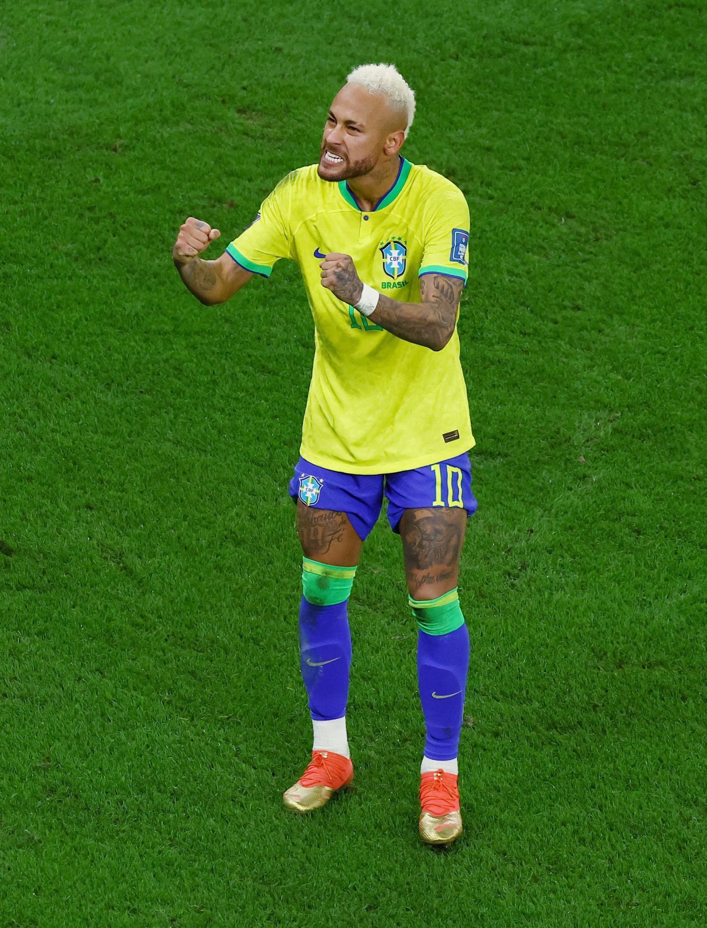Neymar slaví gól ve čtvrtfinále MS 2022 Chorvatsko - Brazílie