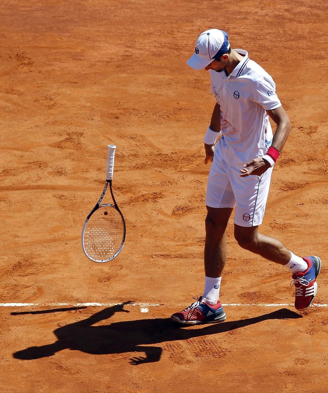 Novak Djokovič na turnaji v Monte Carlu proti Tomáši Berdychovi