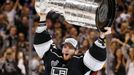 Los Angeles Kings' Jonathan Quick celebrates with the Stanley Cup after the Kings defeated the New York Rangers in Game 5 of their NHL Stanley Cup Finals hockey series in