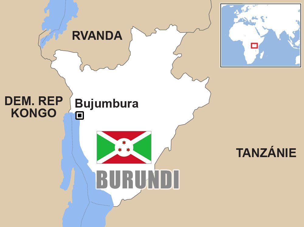 Burundi, mapa