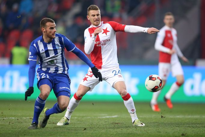 EPL, Slavia-Mladá Boleslav: Muris Mešanovič (24) - Lukáš Pauschek