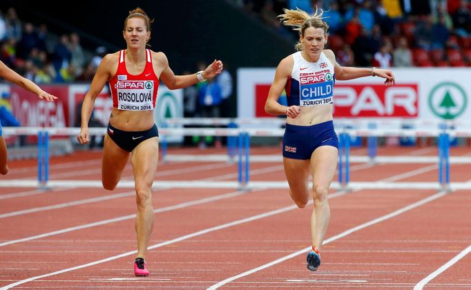 ME v atletice 2014, 400 m: Denisa Rosolová a Elidh ME v atletice 2014, 400 m př.: Denisa Rosolová a Elidh Childová