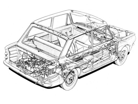 Hillman Imp byl jediným britským velkosériovým vozem s motorem vzadu a pohonem zadních kol.