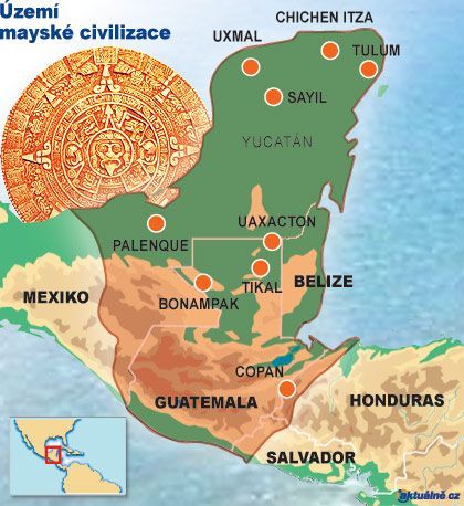 Mapa Mayská civilizace