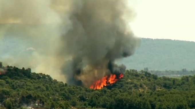 Lesní požár v Katalánsku