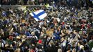 Soccer Football - Euro 2020 - Group J Qualification - Finland v Liechtenstein - Helsinki, Finland November 15, 2019. Fans celebrate. Lehtikuva/Martti Kainulainen via REUT