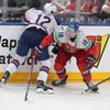 Matthew Boldy a Ondřej Palát ve čtvrtfinále MS 2024 Česko - USA