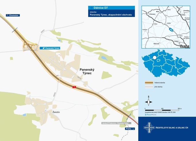 Rozšíření obchvatu u Panenského Týnce na dálnici D7