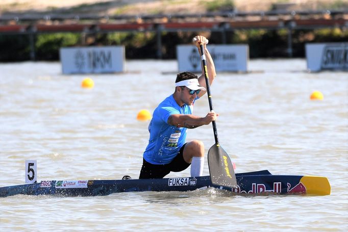 MS v rychlostní kanoistice 2019, Szeged (Maďarsko): Kanoista Martin Fuksa v rozjížďce na trati na jeden kilometr.