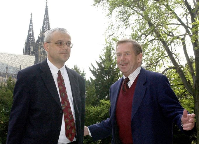 Vladimír Špidla a Václav Havel v květnu 2002.